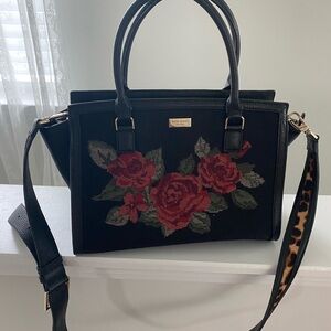 Leather Kate Spade Rose Crossbody with Cheetah Print Strap
